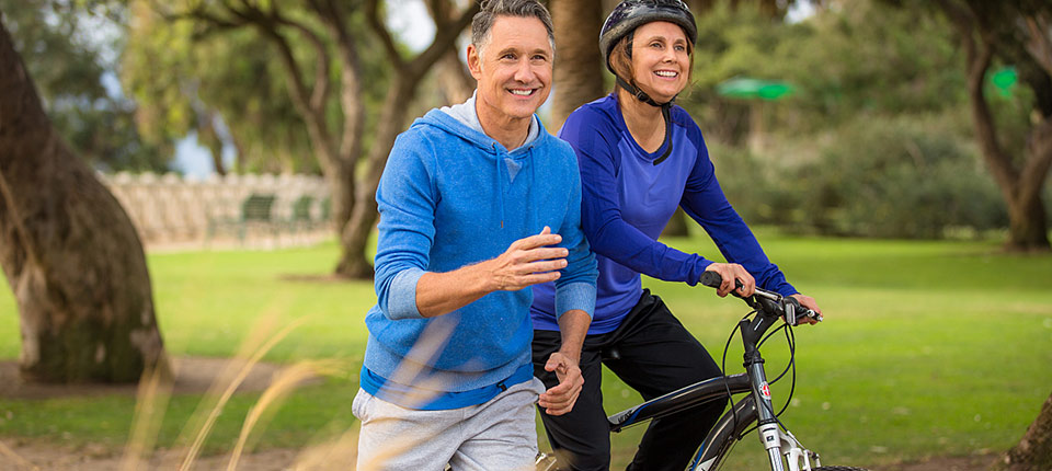 Elder couple exercising in the park; Shutterstock ID 232027741; PO: 123
